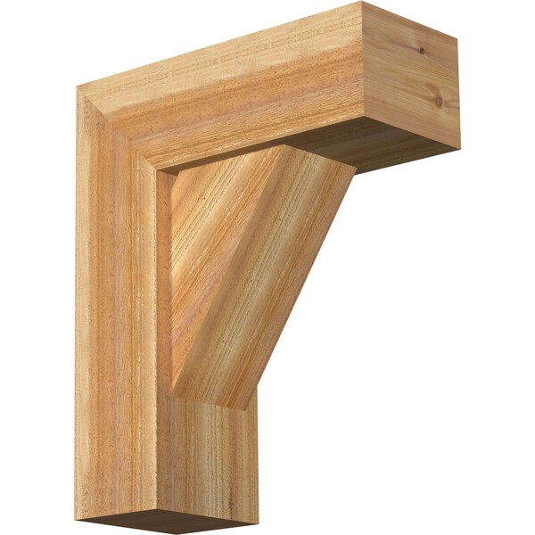 Ekena Millwork Traditional Block Rough Sawn Bracket w/ Offset Brace, Western Red Cedar, 8"W x 20"D x 24"H BKT0806X20X24TRA05RWR - main